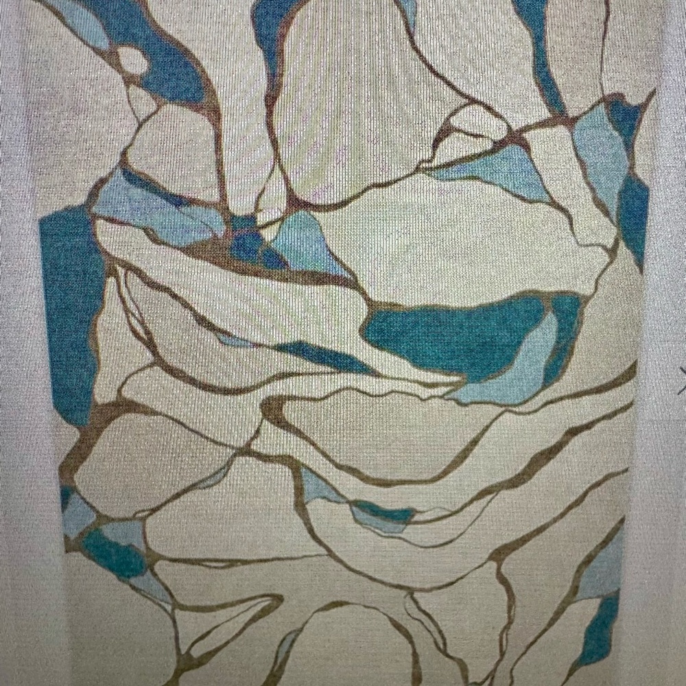 Abstract Blue and Cream Rug